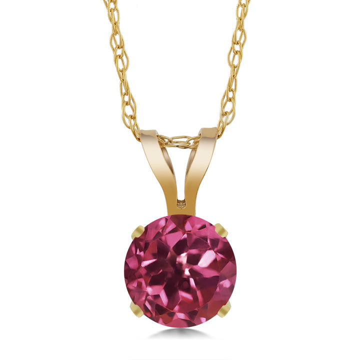 Pink Tourmaline - October_14K Yellow Gold_Pendant in 14K Yellow Gold