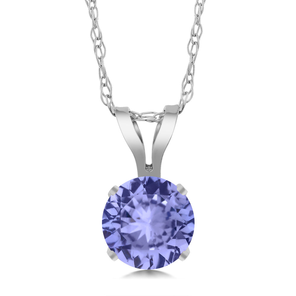 Tanzanite - December_14K White Gold_Pendant in 14K White Gold