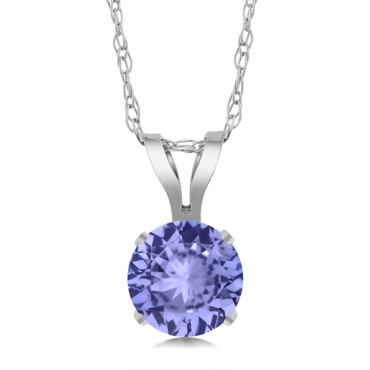 Tanzanite - December_14K White Gold_Pendant in 14K White Gold