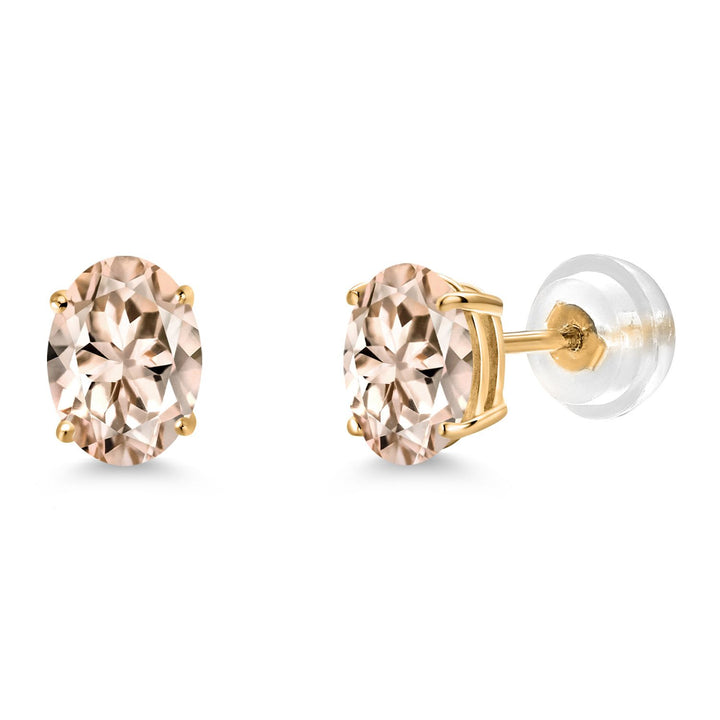 Morganite - October_Earrings in 14K Yellow Gold