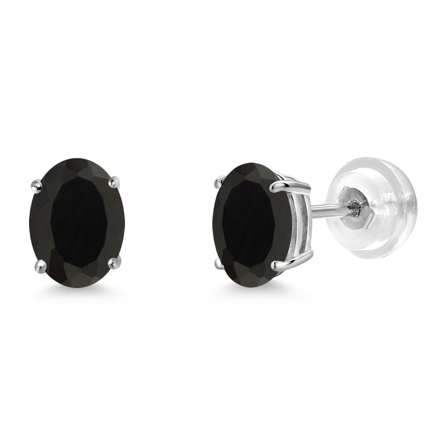 Onyx - December_Earrings in 14K White Gold