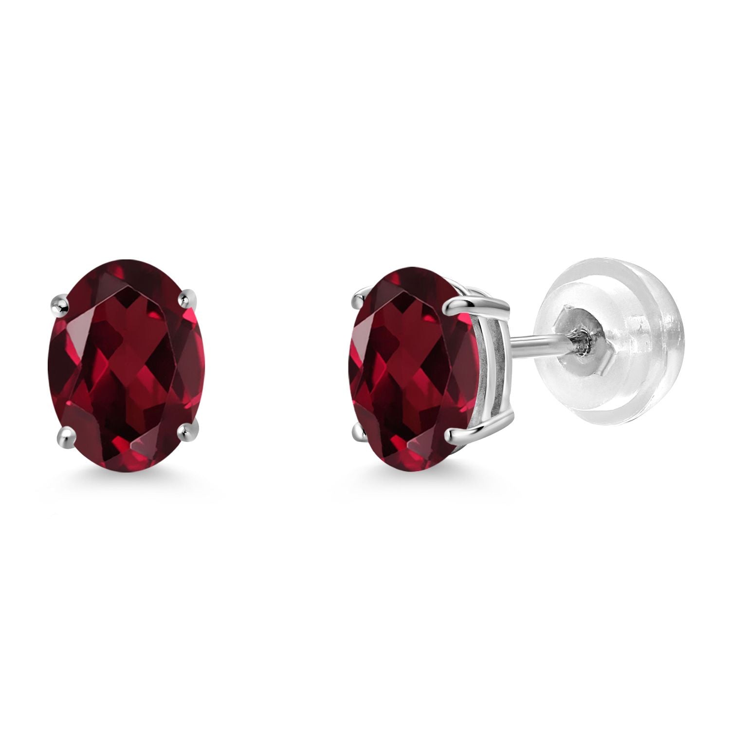 Rhodolite Garnet_Earrings in 14K White Gold