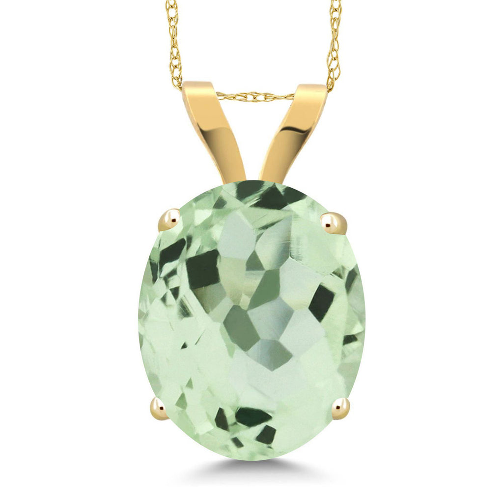 Prasiolite_Pendant in 14K Yellow Gold