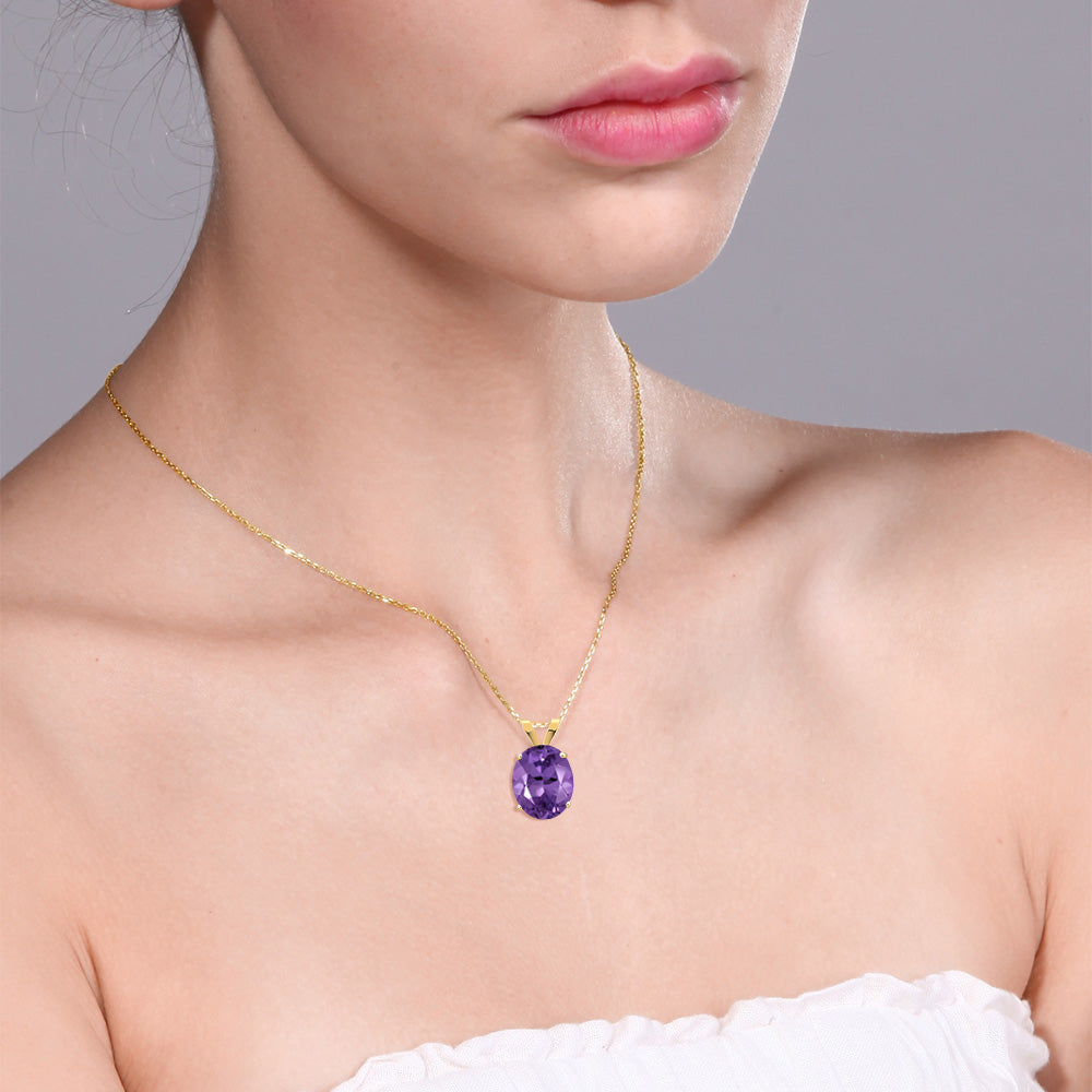Amethyst_Pendant in 14K Yellow Gold