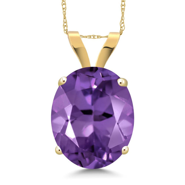 Amethyst - February_Pendant in 14K Yellow Gold