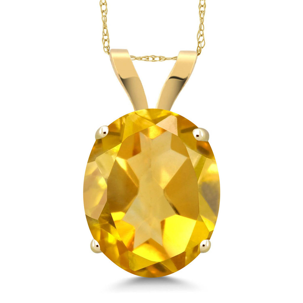 Citrine - November_Pendant in 14K Yellow Gold