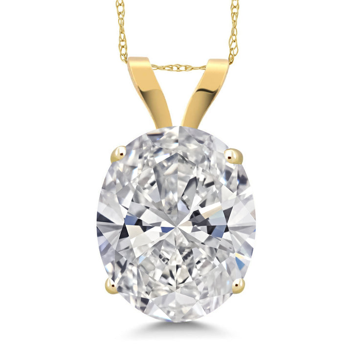 White Lab Grown Diamond - April_Pendant in 14K Yellow Gold