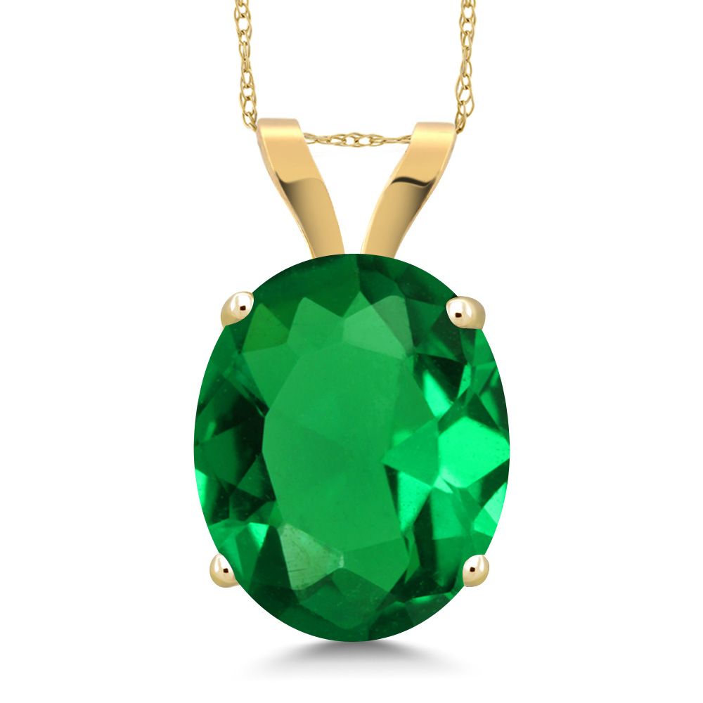 Nano Emerald - May_Pendant in 14K Yellow Gold