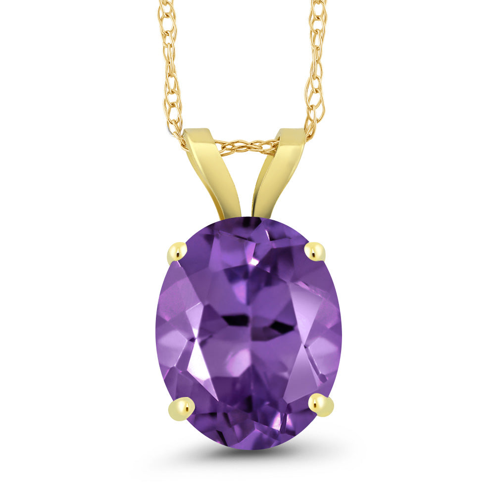 Amethyst - February_Pendant in 14K Yellow Gold