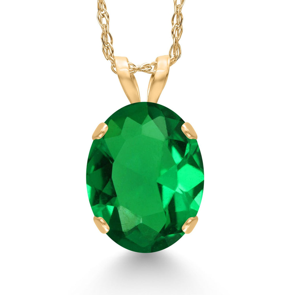 Nano Emerald - May_Pendant in 14K Yellow Gold