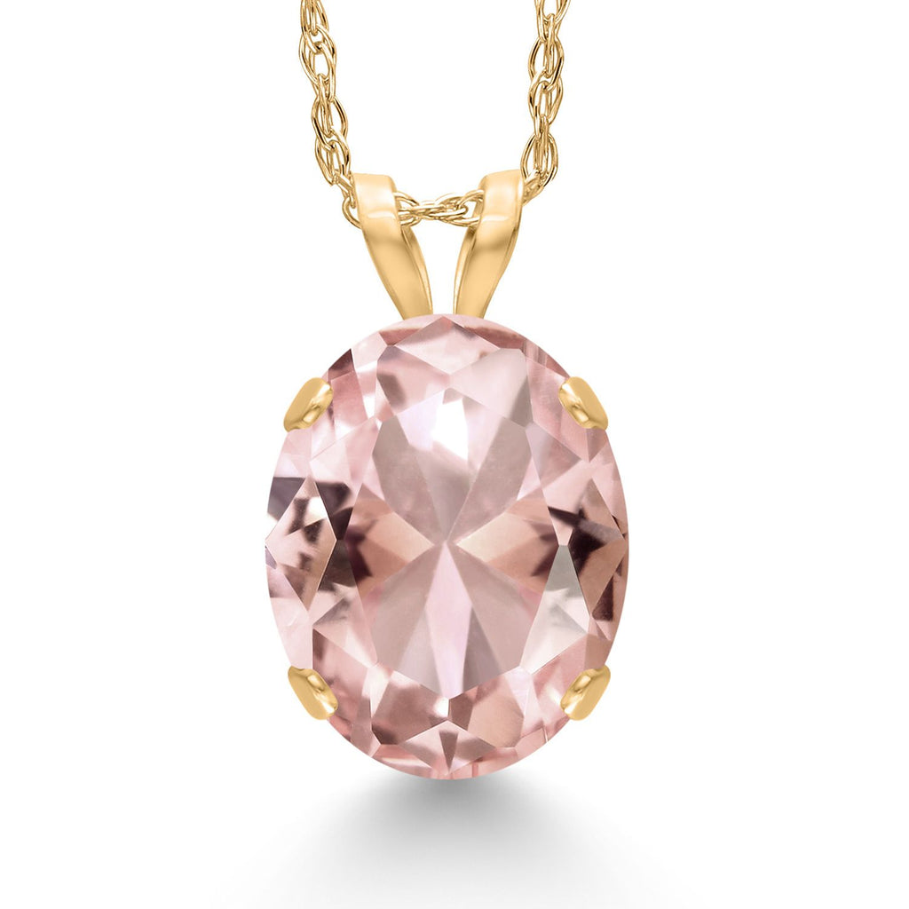 Nano Morganite - October_Pendant in 14K Yellow Gold