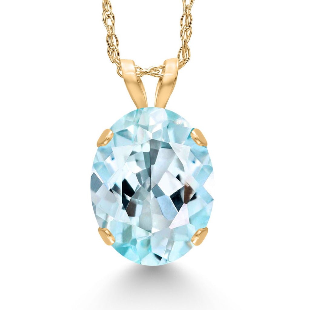 Sky Blue Topaz - November_Pendant in 14K Yellow Gold