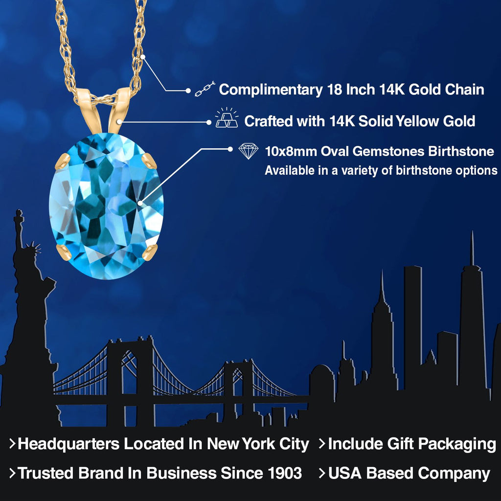 White Moissanite - April_Pendant in 14K Yellow Gold