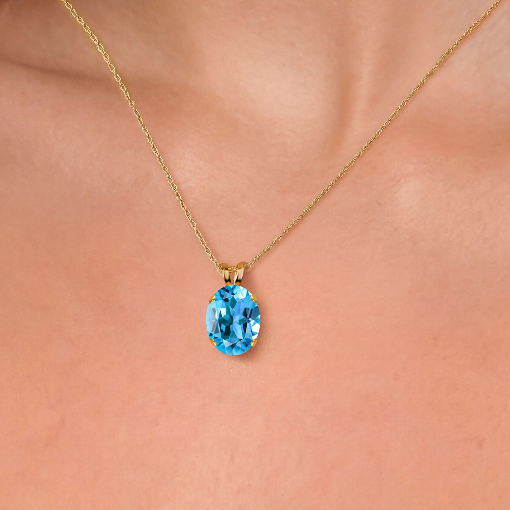 White Moissanite - April_Pendant in 14K Yellow Gold