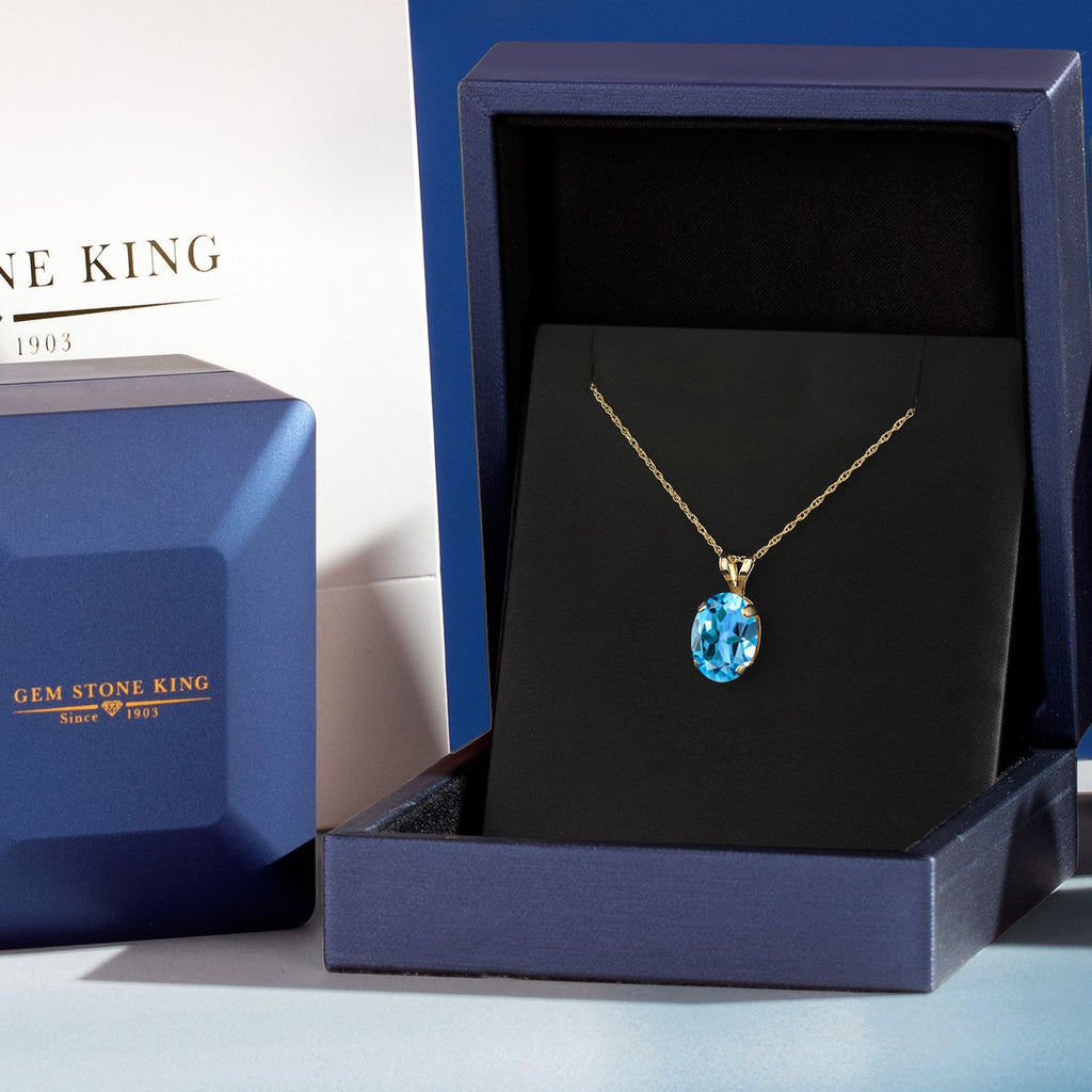 White Moissanite - April_Pendant in 14K Yellow Gold