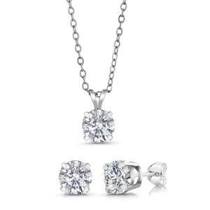 Pendant Earrings Set in 925 Sterling Silver