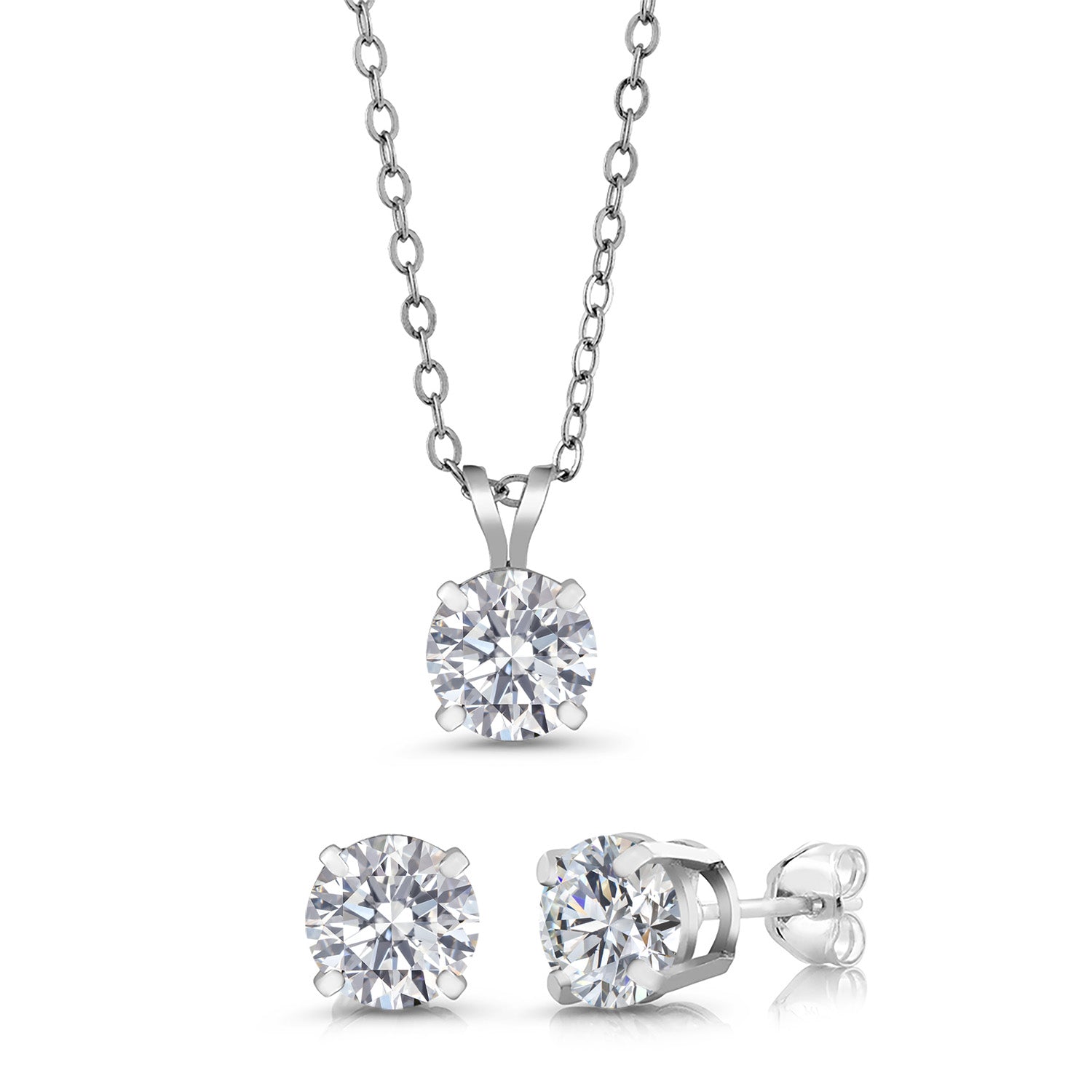 Pendant Earrings Set in 925 Sterling Silver