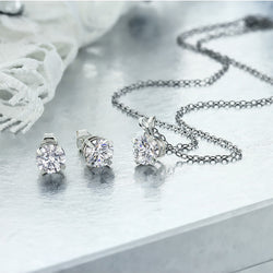 Pendant Earrings Set in 925 Sterling Silver