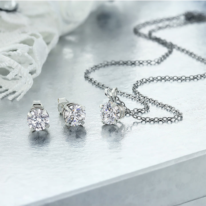 Pendant Earrings Set in 925 Sterling Silver