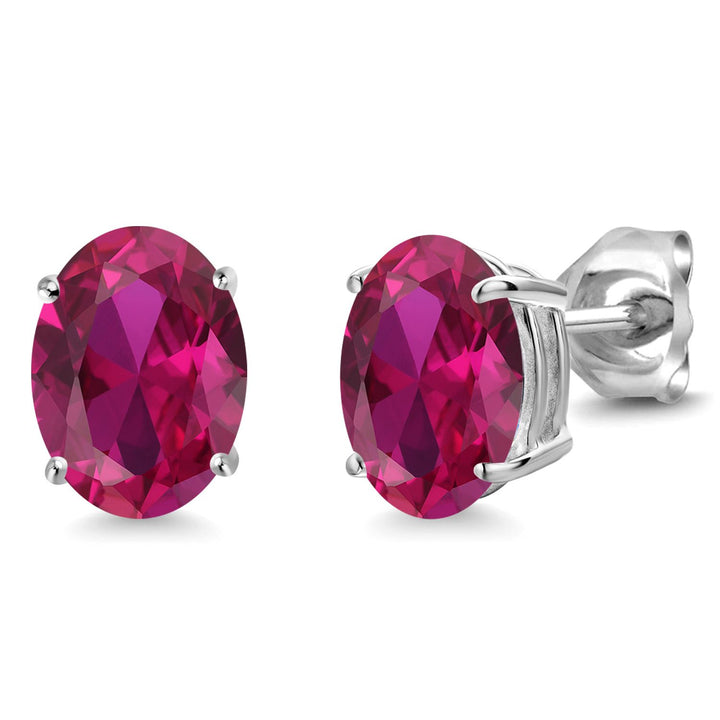 Created Ruby - July_14K White Gold_Earrings in 14K White Gold