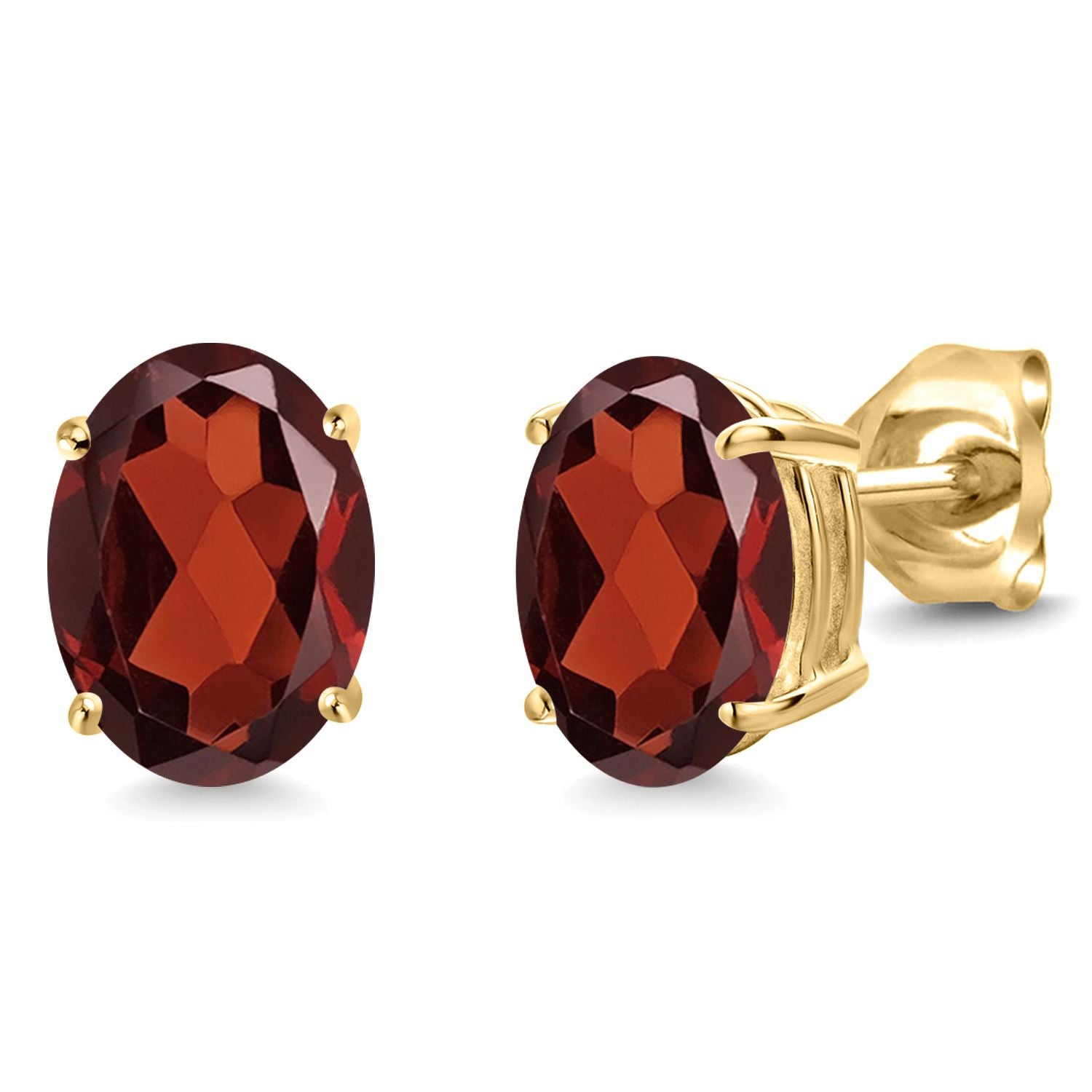 Garnet - January_14K Yellow Gold_Earrings in 14K Yellow Gold