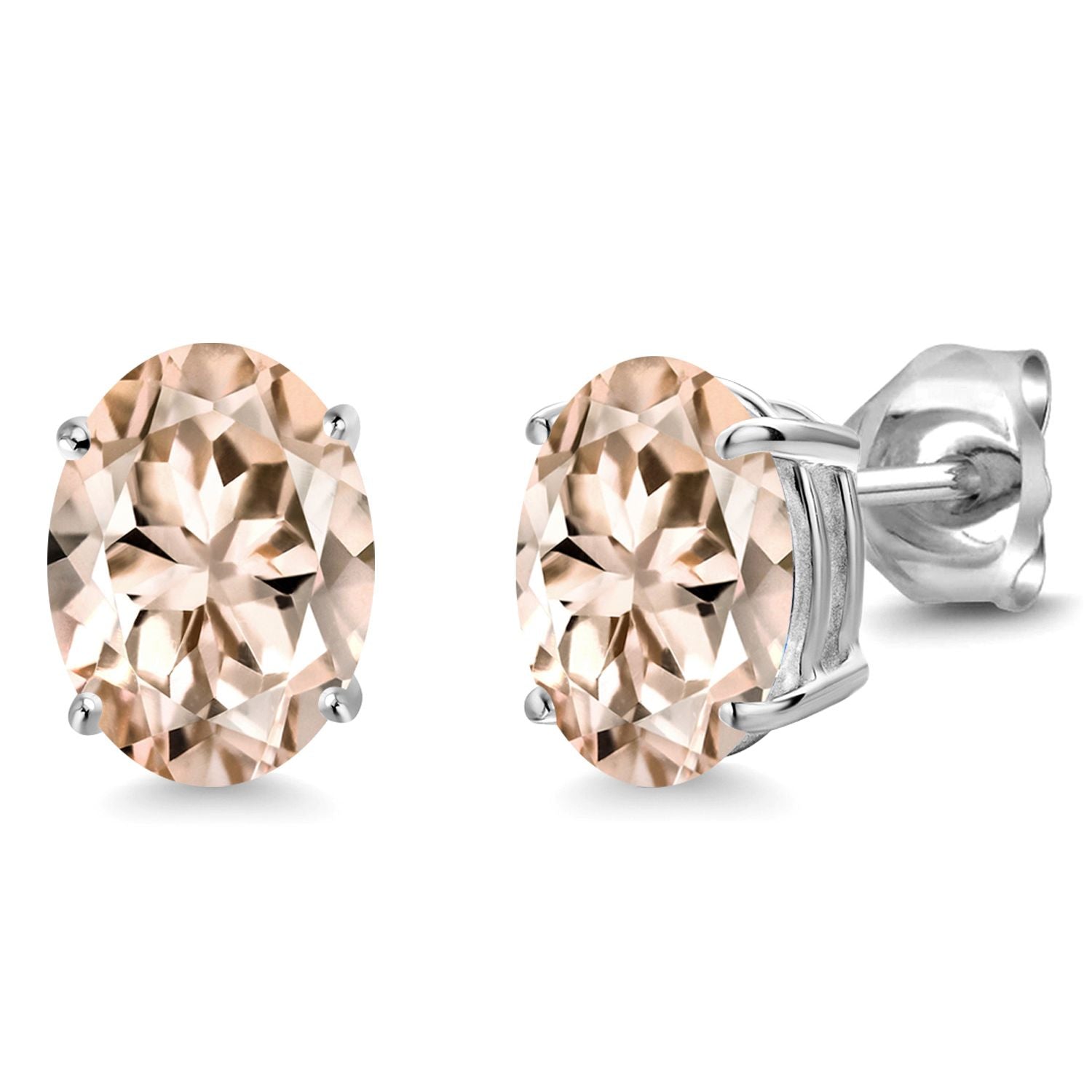 Morganite - October_14K White Gold_Earrings in 14K White Gold