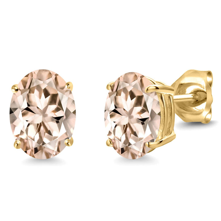 Morganite - October_14K Yellow Gold_Earrings in 14K Yellow Gold