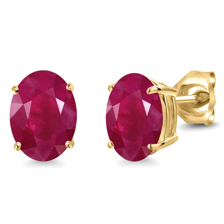 Ruby - July_14K Yellow Gold_Earrings in 14K Yellow Gold