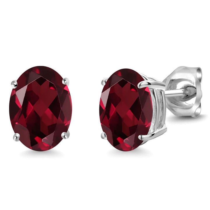 Rhodolite Garnet_14K White Gold_Earrings in 14K White Gold