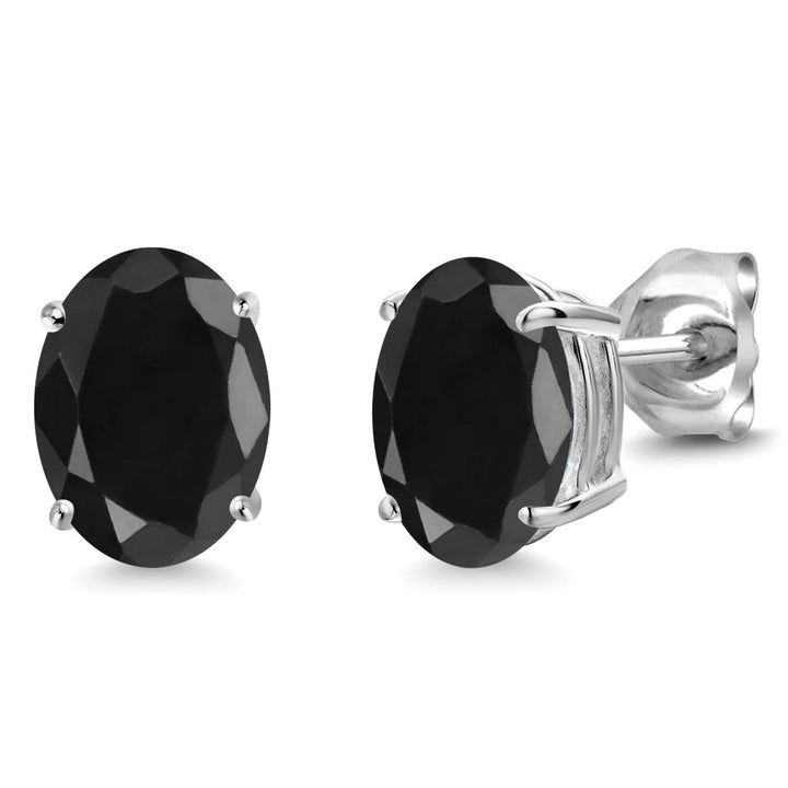 Black Sapphire - September_14K White Gold_Earrings in 14K White Gold