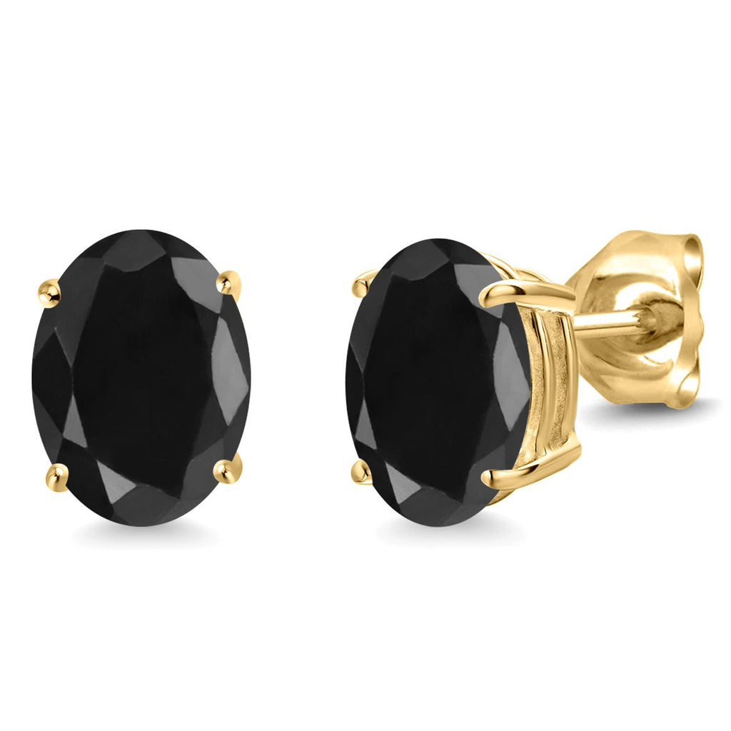 Black Sapphire - September_14K Yellow Gold_Earrings in 14K Yellow Gold