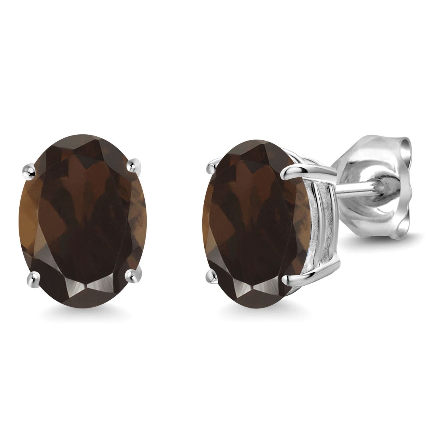 Smoky Quartz_14K White Gold_Earrings in 14K White Gold