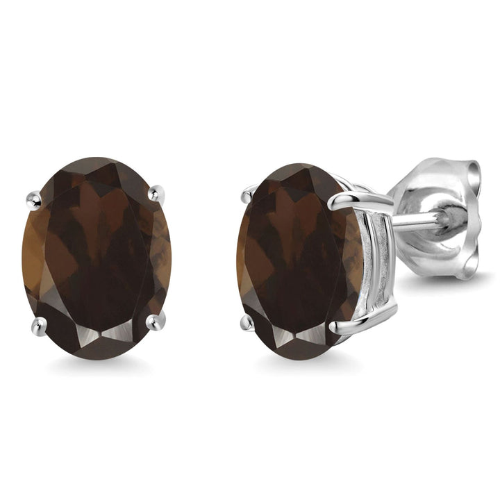 Smoky Quartz_14K White Gold_Earrings in 14K White Gold