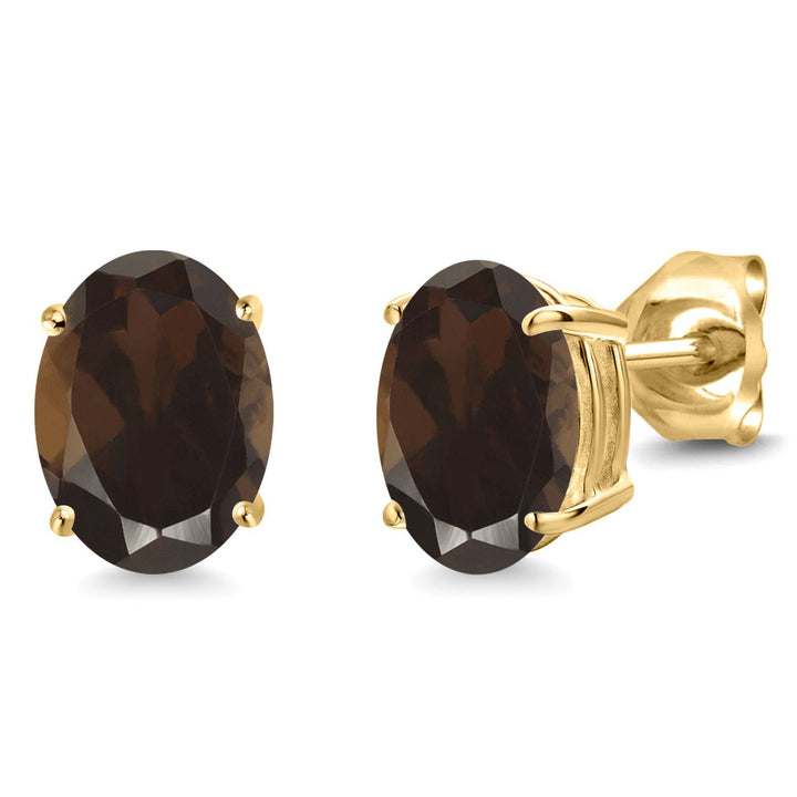 Smoky Quartz_14K Yellow Gold_Earrings in 14K Yellow Gold