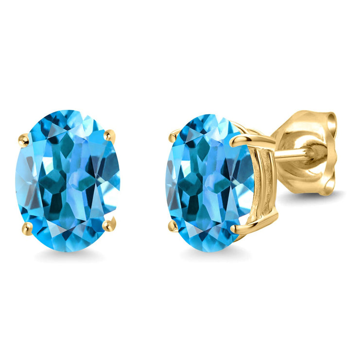 Swiss Blue Topaz - November_14K Yellow Gold_Earrings in 14K Yellow Gold