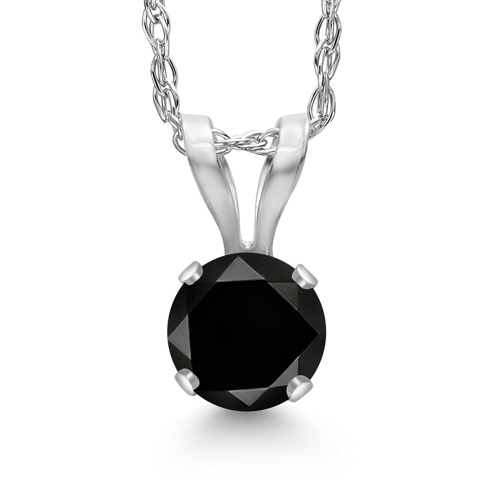 Black Diamond - April_Pendant in 14K White Gold