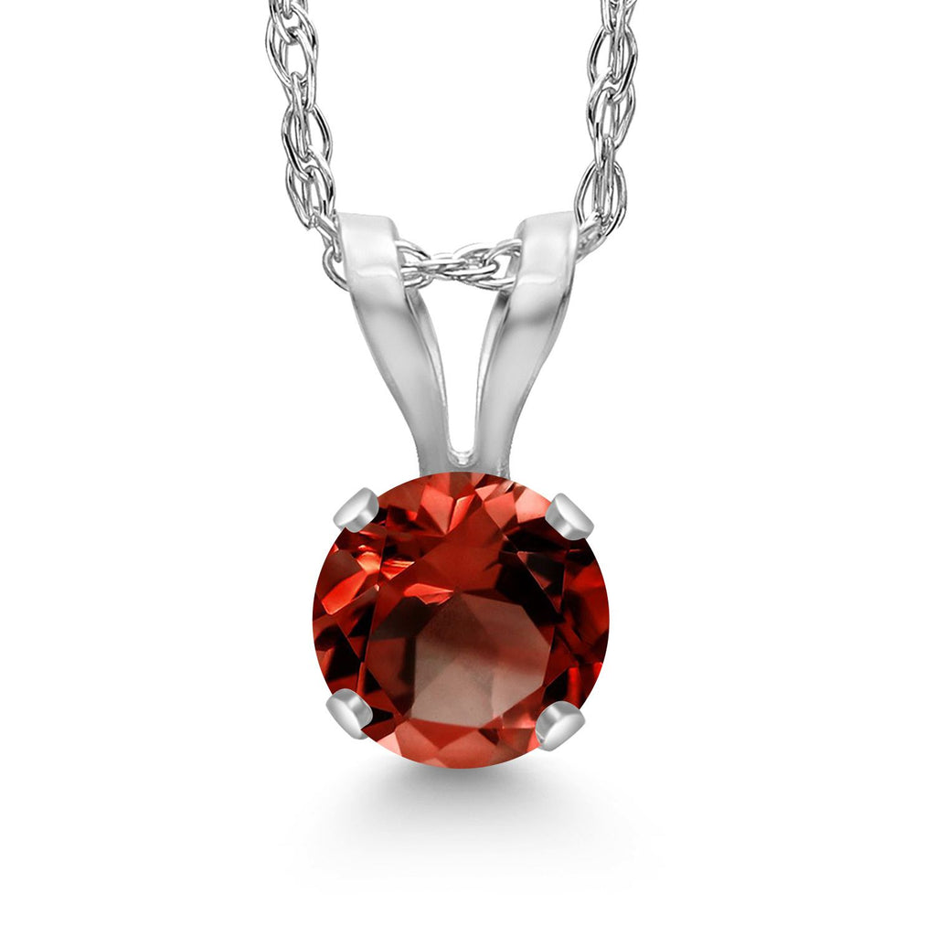 Garnet - January_Pendant in 14K White Gold