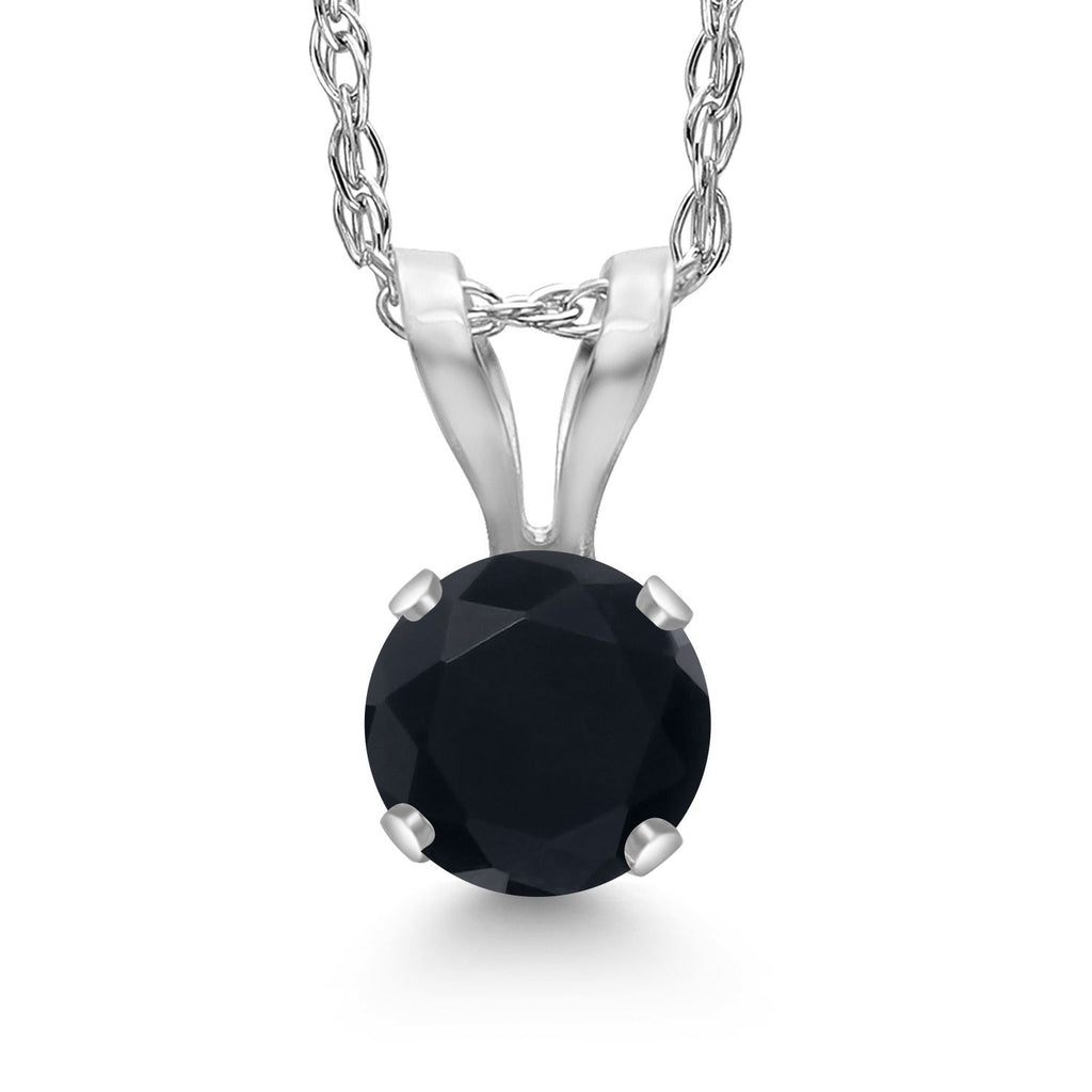 Onyx - December_Pendant in 14K White Gold