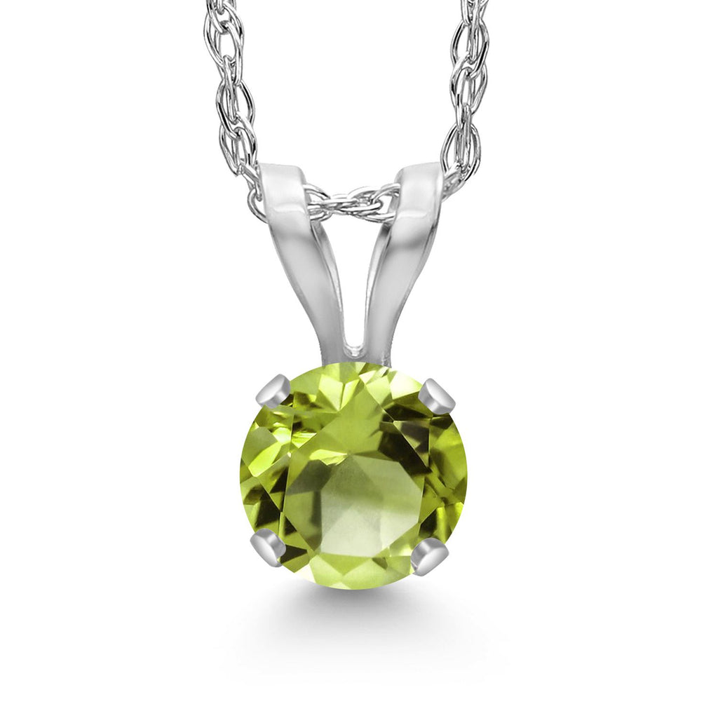 Peridot - August_Pendant in 14K White Gold