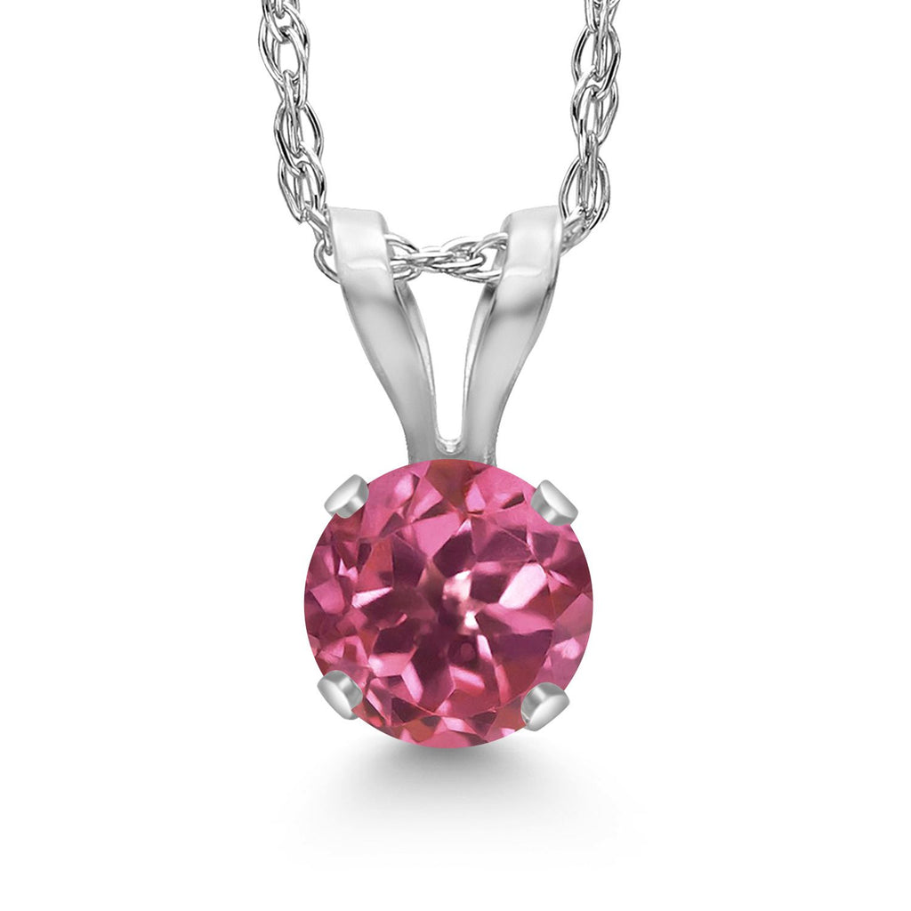 Pink Tourmaline - October_Pendant in 14K White Gold