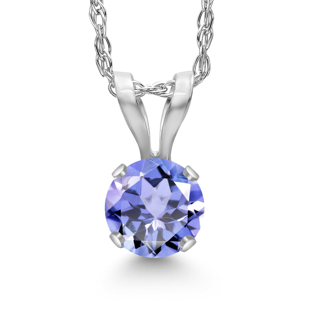 Tanzanite - December_Pendant in 14K White Gold