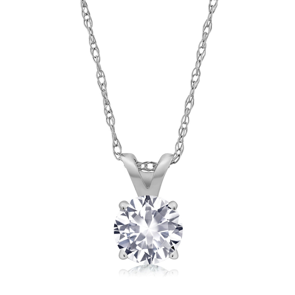 White Created Sapphire - September_Pendant in 14K White Gold