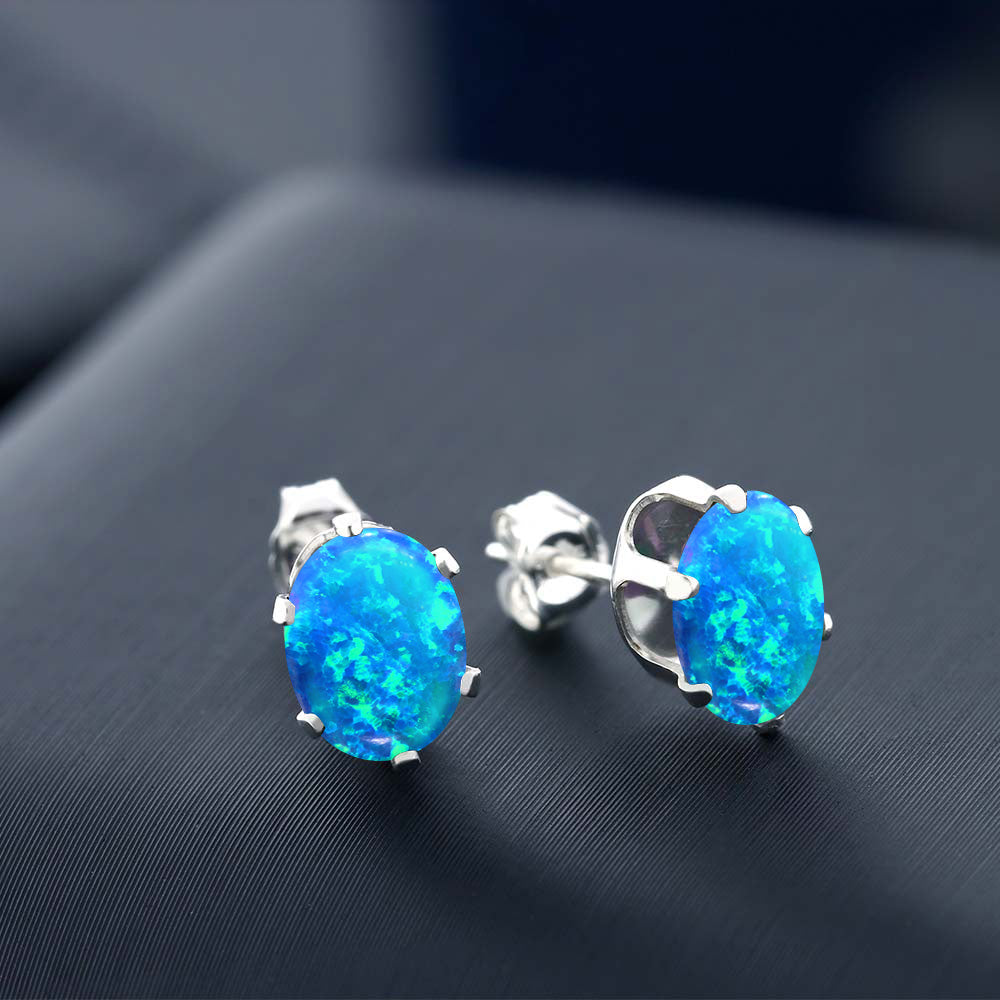 Blue_Earrings in 925 Sterling Silver