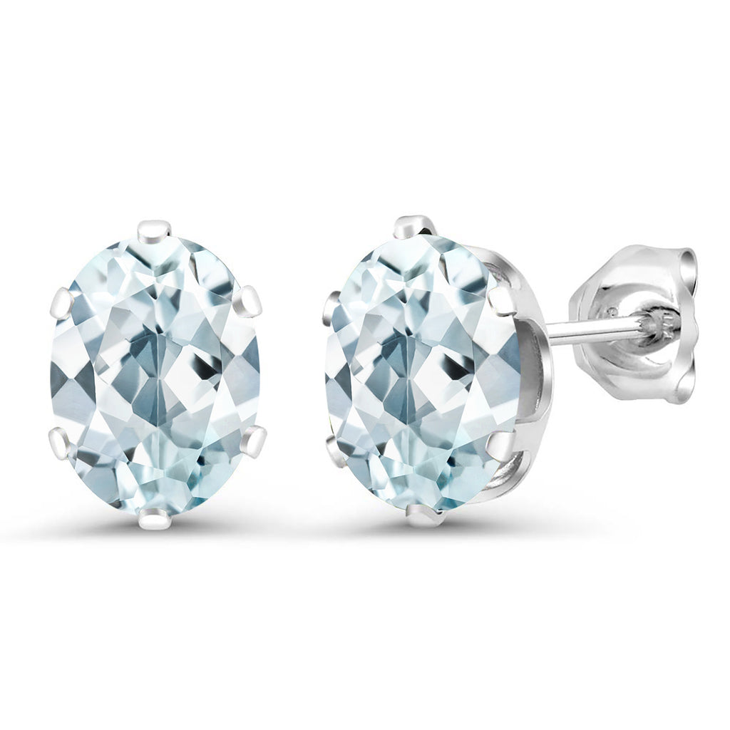 Aquamarine - March_Earrings in 925 Sterling Silver