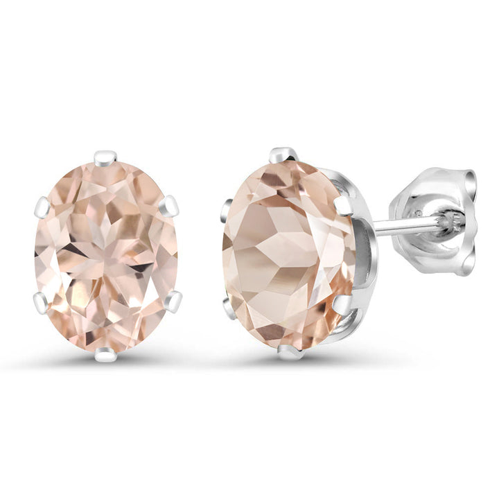 Morganite - October_Earrings in 925 Sterling Silver