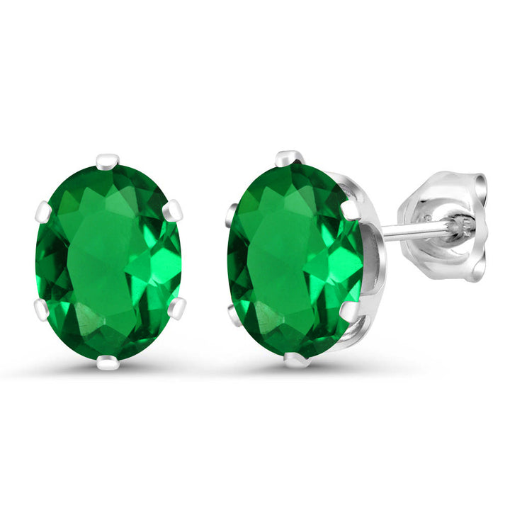 Nano Emerald - May_Earrings in 925 Sterling Silver