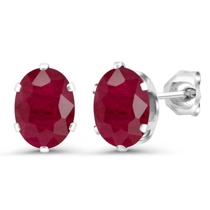 Ruby - July_Earrings in 925 Sterling Silver