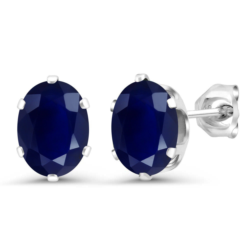 Blue Sapphire - September_Earrings in 925 Sterling Silver