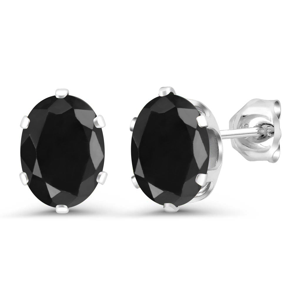 Black Sapphire - September_Earrings in 925 Sterling Silver