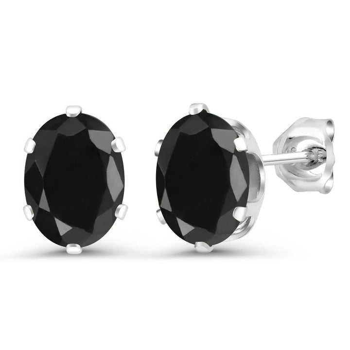 Black Sapphire - September_Earrings in 925 Sterling Silver